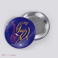 Jazz Saxophone For Jazz Music Lover Sax Musician Great Gift Button thumb 0