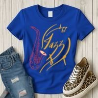 Jazz Saxophone For Jazz Music Lover Sax Musician Great Gift Women's T-Shirt thumb 3