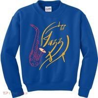 Jazz Saxophone For Jazz Music Lover Sax Musician Great Gift Kids Sweatshirt thumb 0