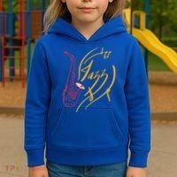 Jazz Saxophone For Jazz Music Lover Sax Musician Great Gift Kids Hoodie thumb 3