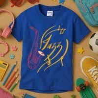 Jazz Saxophone For Jazz Music Lover Sax Musician Great Gift Kids T-Shirt thumb 3
