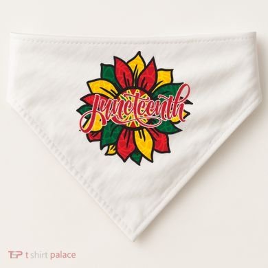 Juneteenth Sunflower Festive USA-Made Doggie Bandana