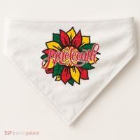 Juneteenth Sunflower Festive USA-Made Doggie Bandana thumb 0
