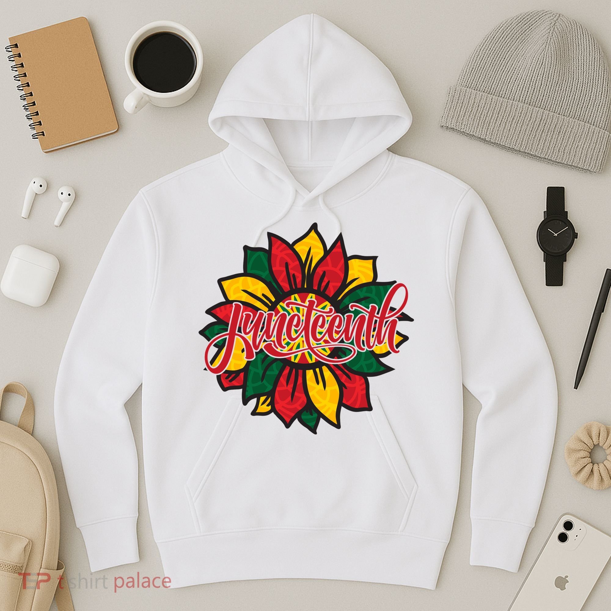 Juneteenth Sunflower Festive Hoodie