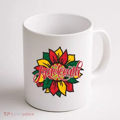 Juneteenth Sunflower Festive Coffee Mug back