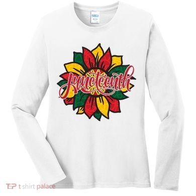 Juneteenth Sunflower Festive Women's Long Sleeve Shirt