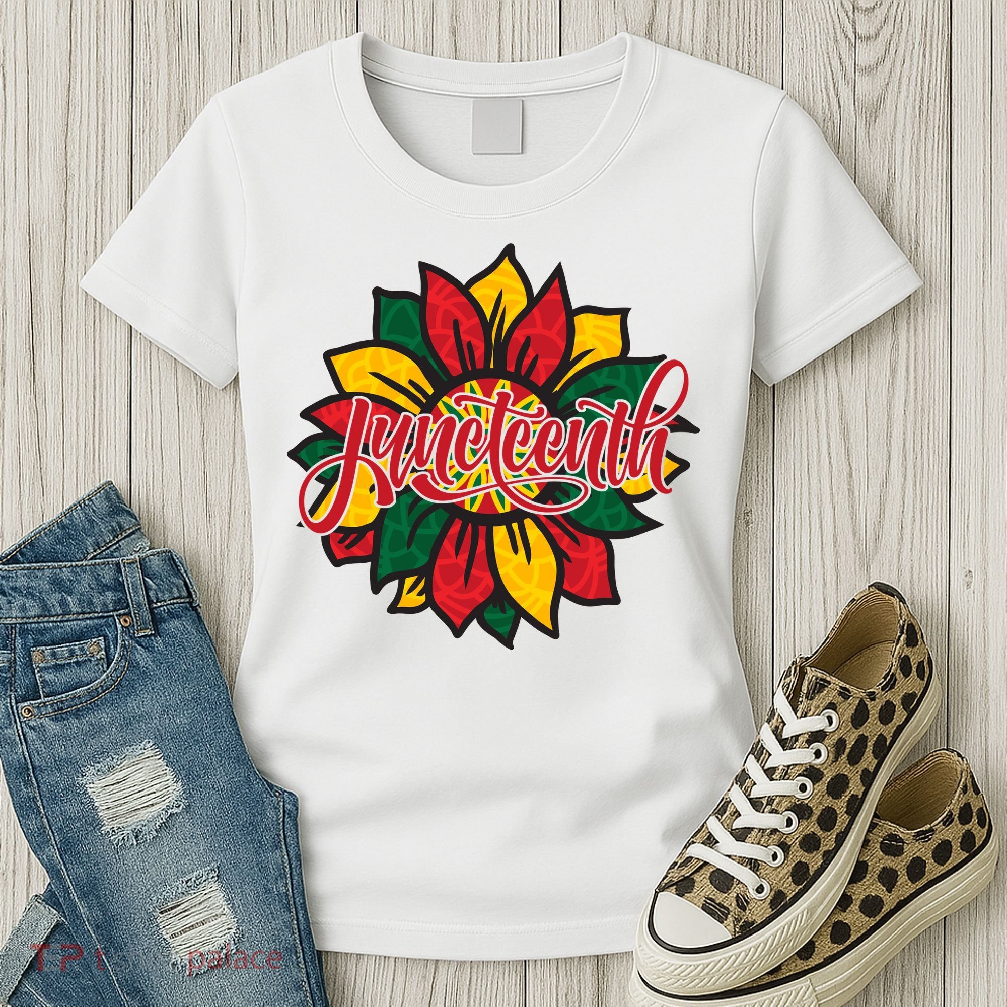 Juneteenth Sunflower Festive Women's T-Shirt