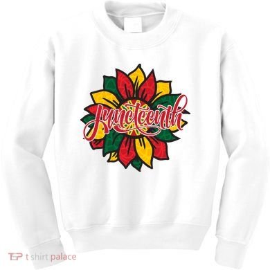 Juneteenth Sunflower Festive Kids Sweatshirt