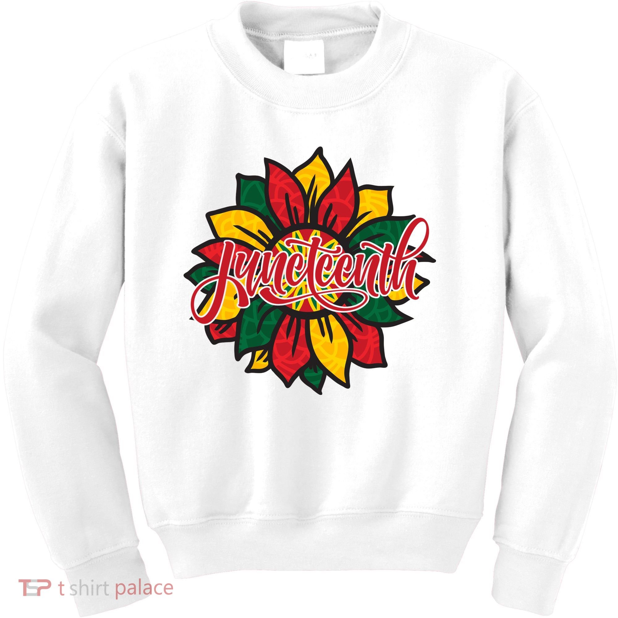 Juneteenth Sunflower Festive Kids Sweatshirt