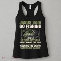 Jesus Said Go Fishing Fish Story Bible Angling Bass Fishing Women's Tank Top thumb 3