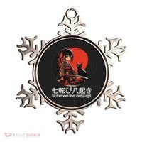 Japanese Samurai Girl With Sword And Kawaii Anime Black Cat Ornament thumb 0