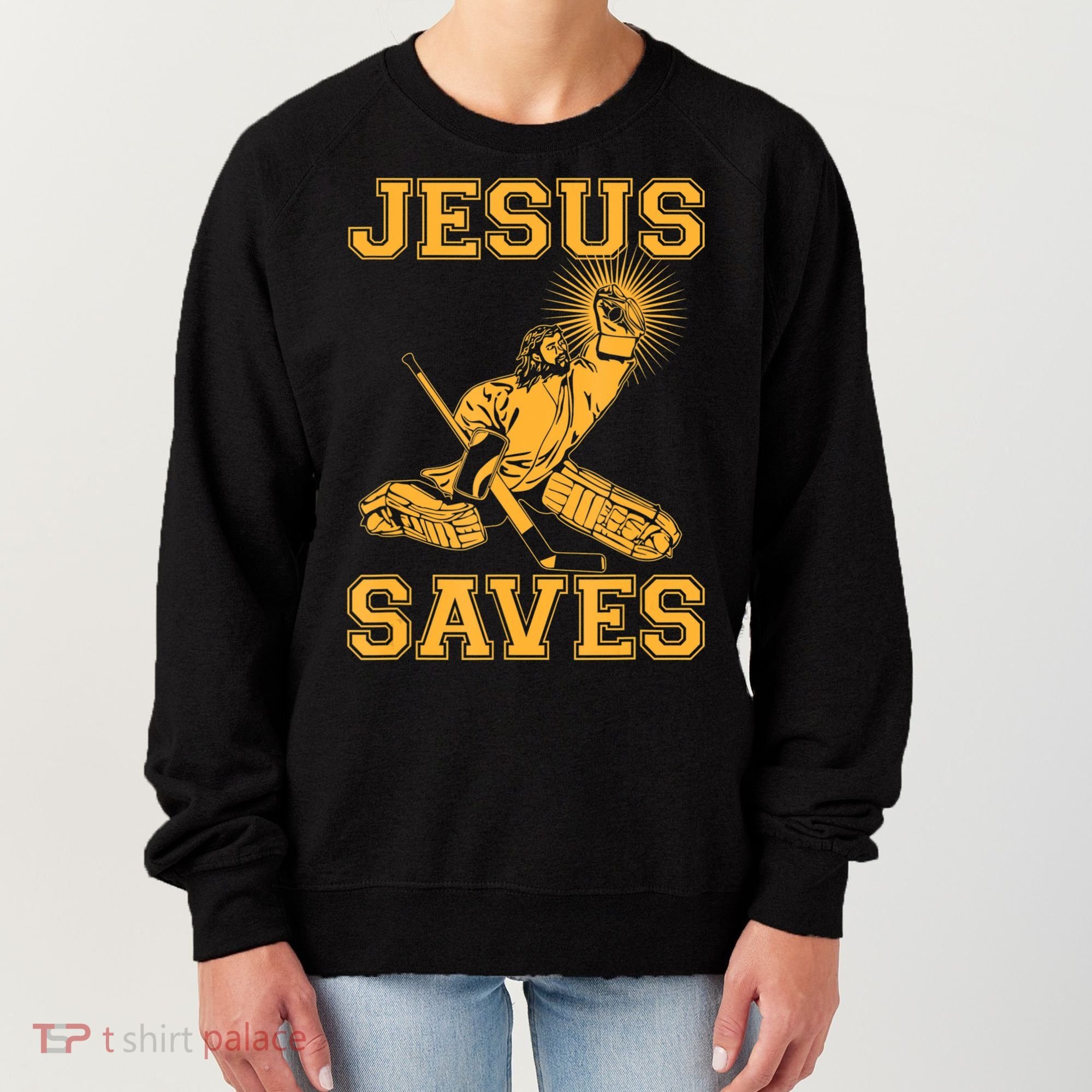 Jesus Saves Hockey Women's Sweatshirt