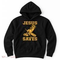 Jesus Saves Hockey Hoodie thumb 0