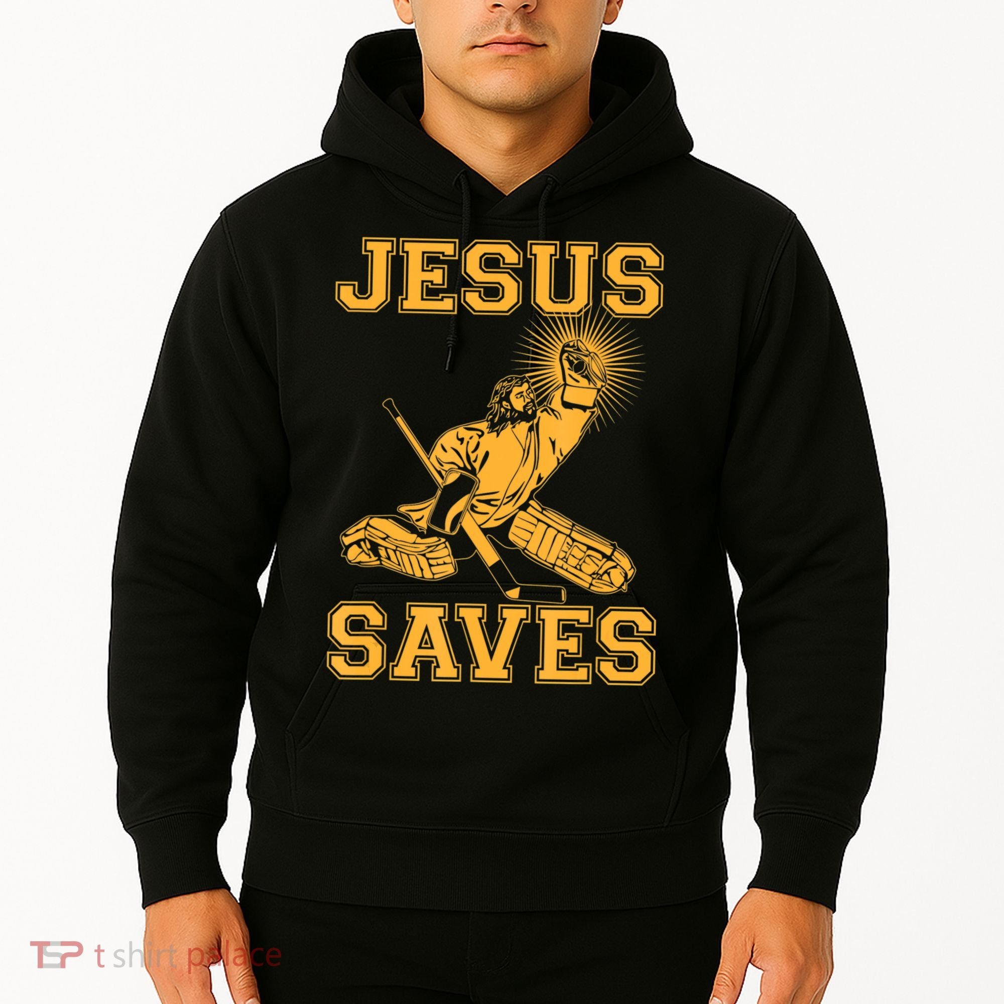 Jesus Saves Hockey Hoodie