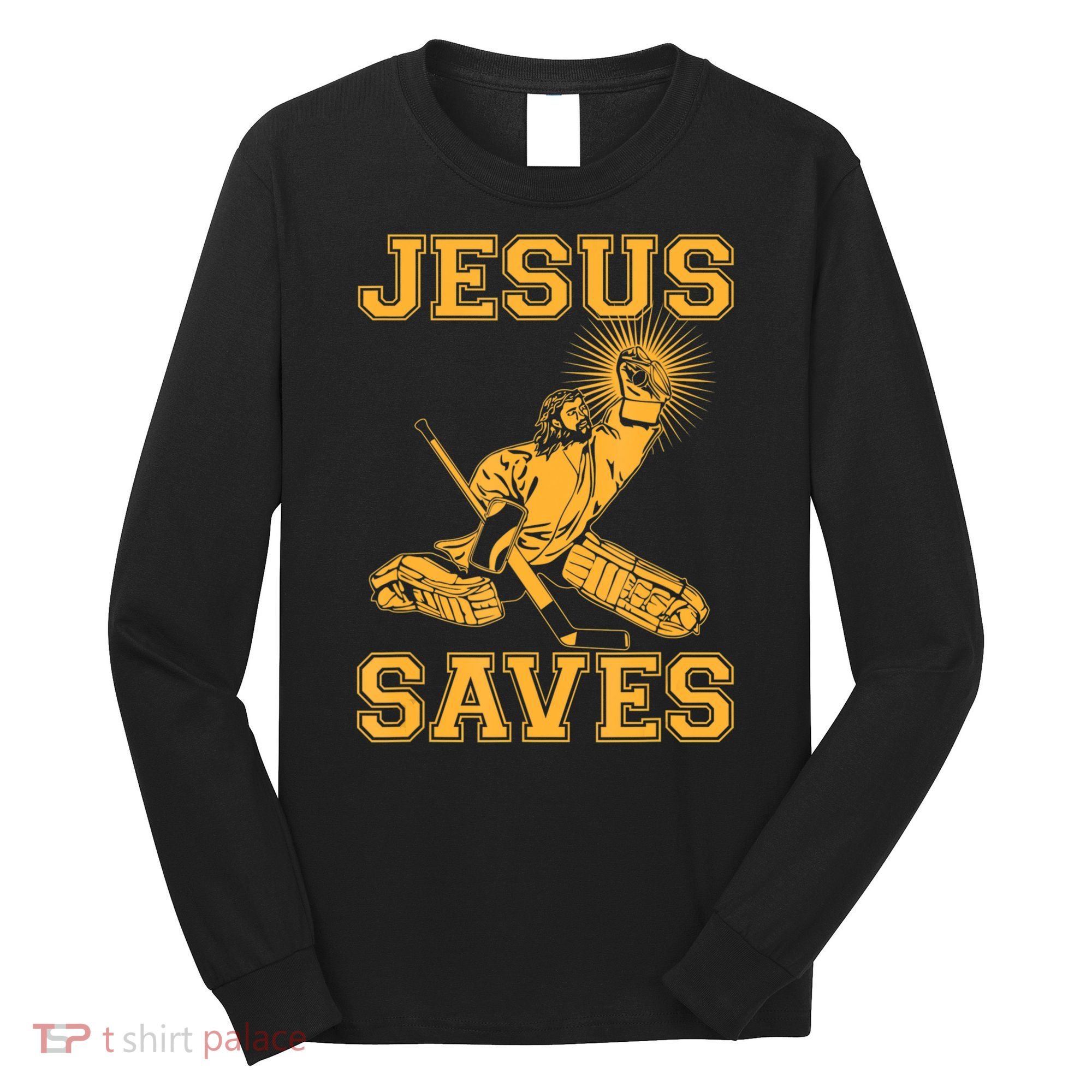 Jesus Saves Hockey Long Sleeve Shirt