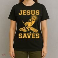 Jesus Saves Hockey T-Shirt thumb 4