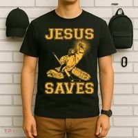 Jesus Saves Hockey T-Shirt thumb 6