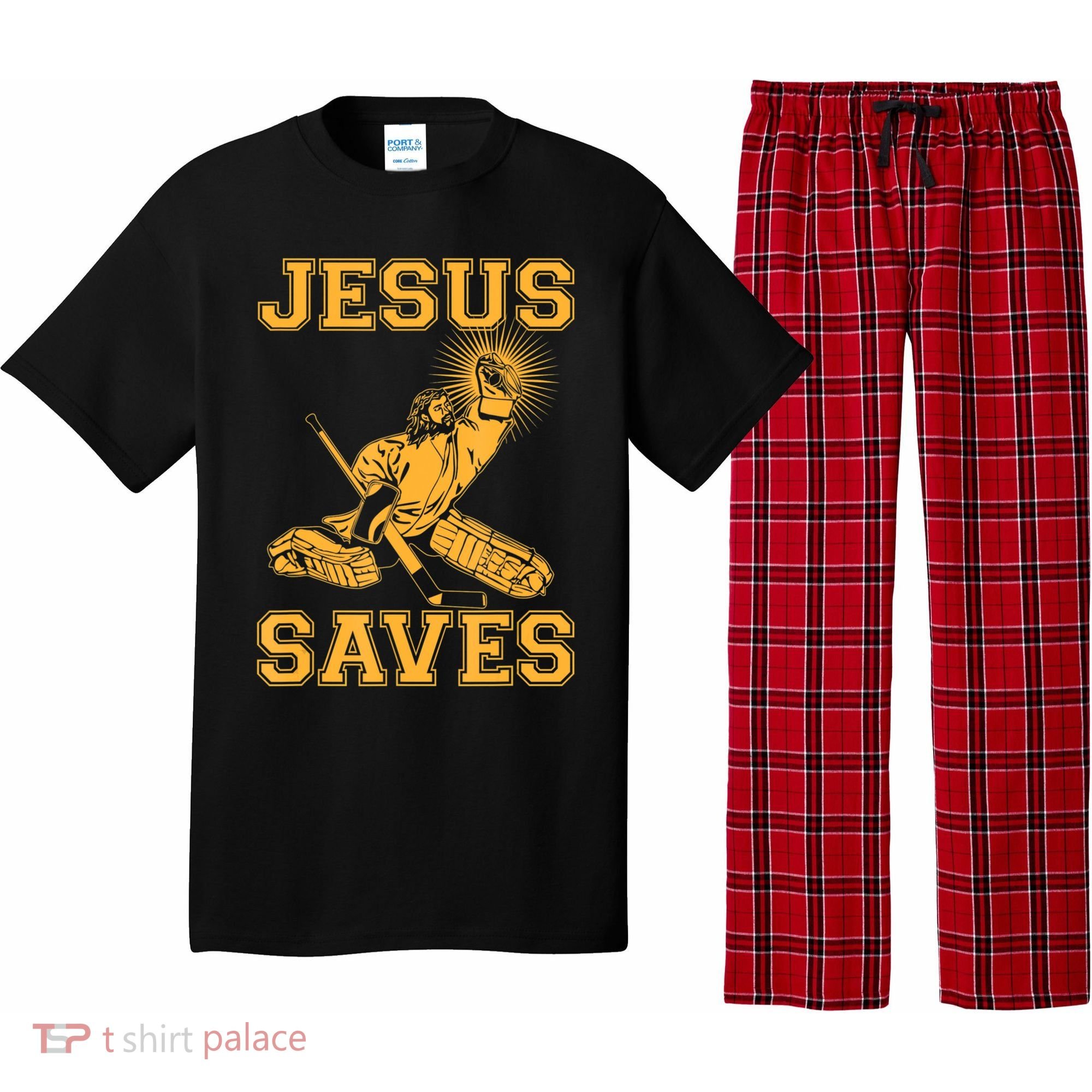Jesus Saves Hockey Pajama Set