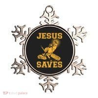 Jesus Saves Hockey Ornament thumb 0