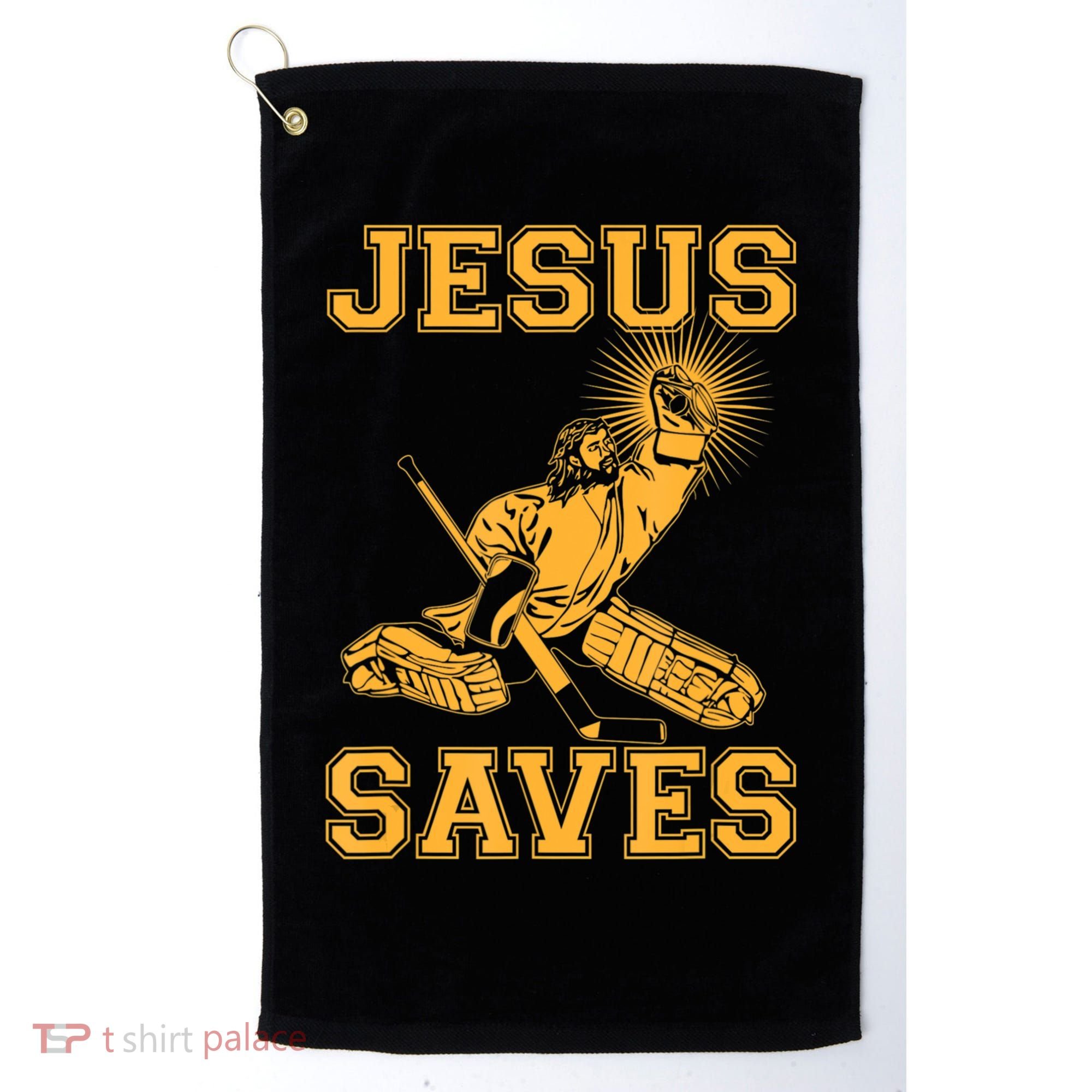 Jesus Saves Hockey Golf Towel