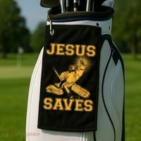 Jesus Saves Hockey Golf Towel thumb 2