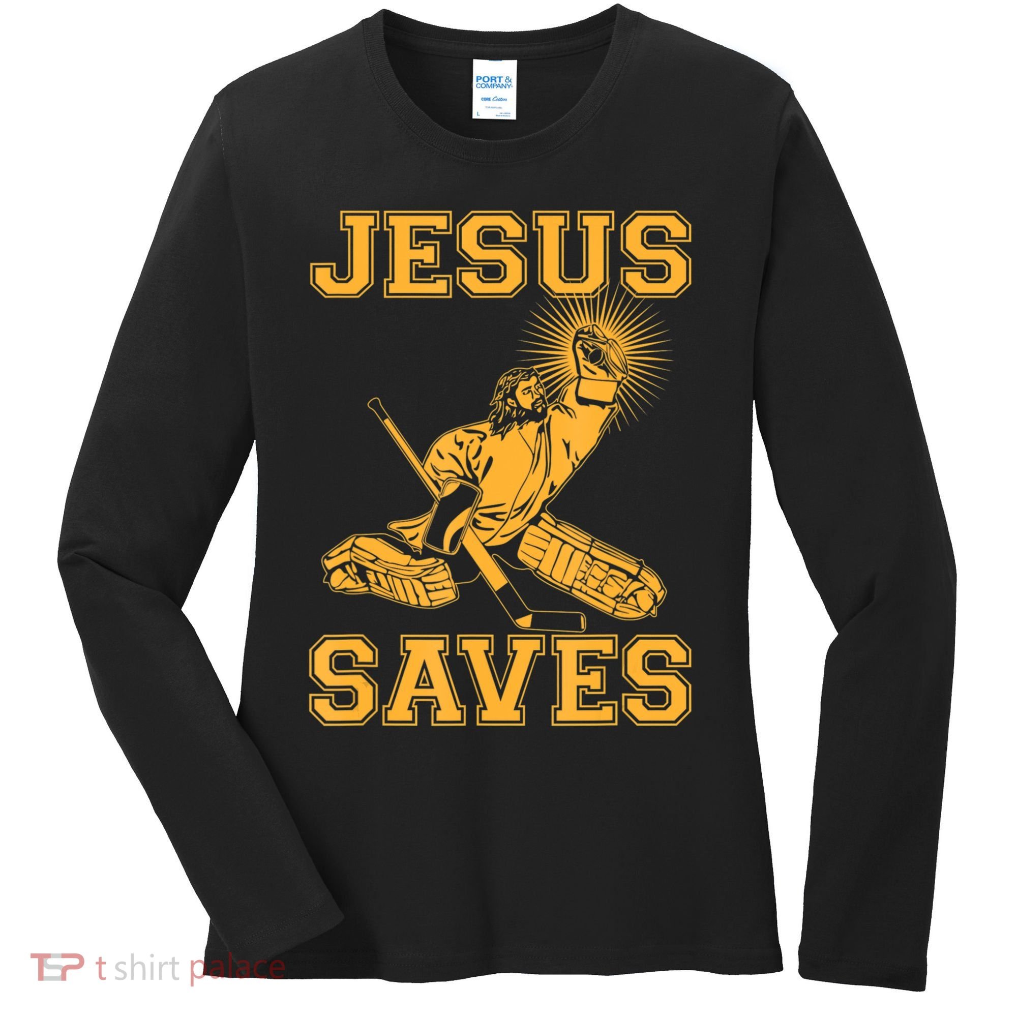 Jesus Saves Hockey Women's Long Sleeve Shirt