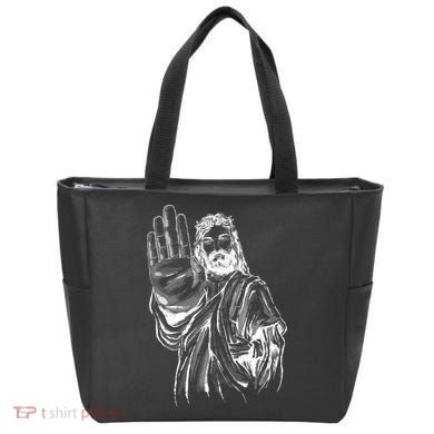 Jesus Stop Hand Sign Tote Bag