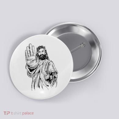 Jesus Stop Hand Sign Button