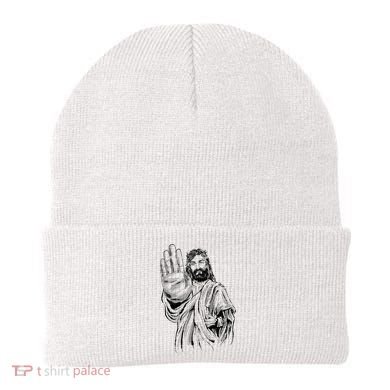 Jesus Stop Hand Sign Beanie