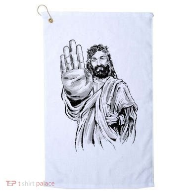 Jesus Stop Hand Sign Golf Towel