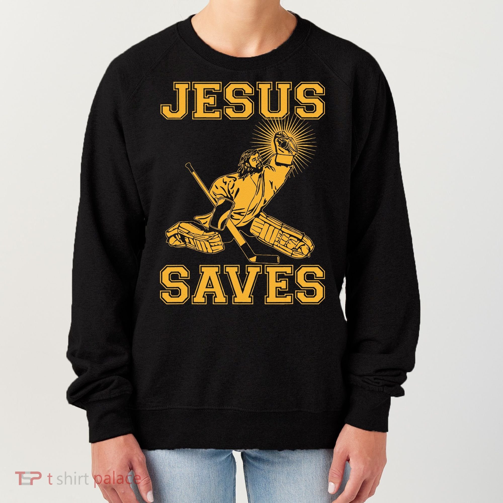 Jesus Saves Hockey Women's Sweatshirt