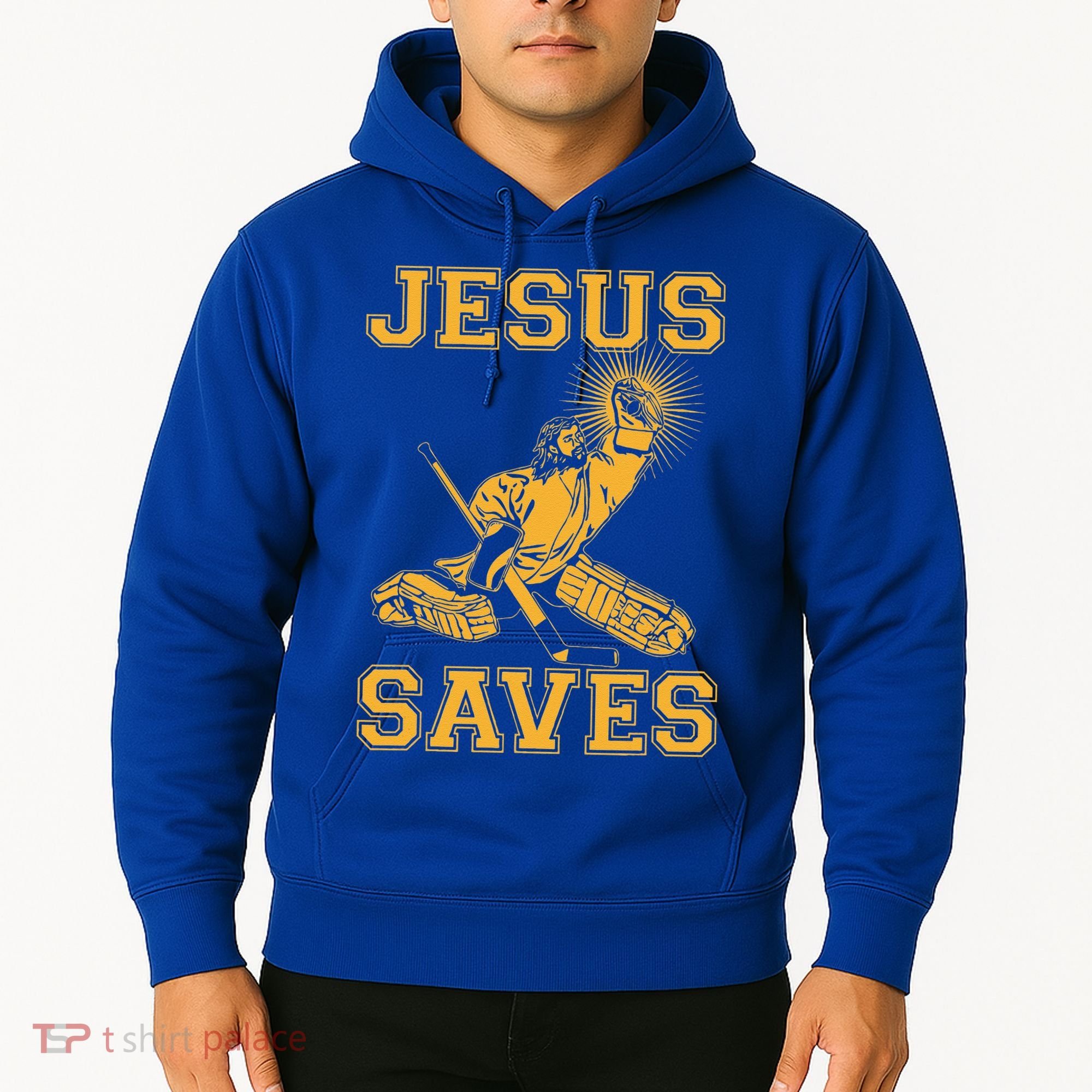 Jesus Saves Hockey Hoodie