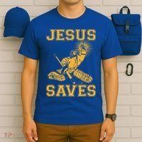 Jesus Saves Hockey T-Shirt thumb 6