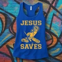 Jesus Saves Hockey Women's Tank Top thumb 3