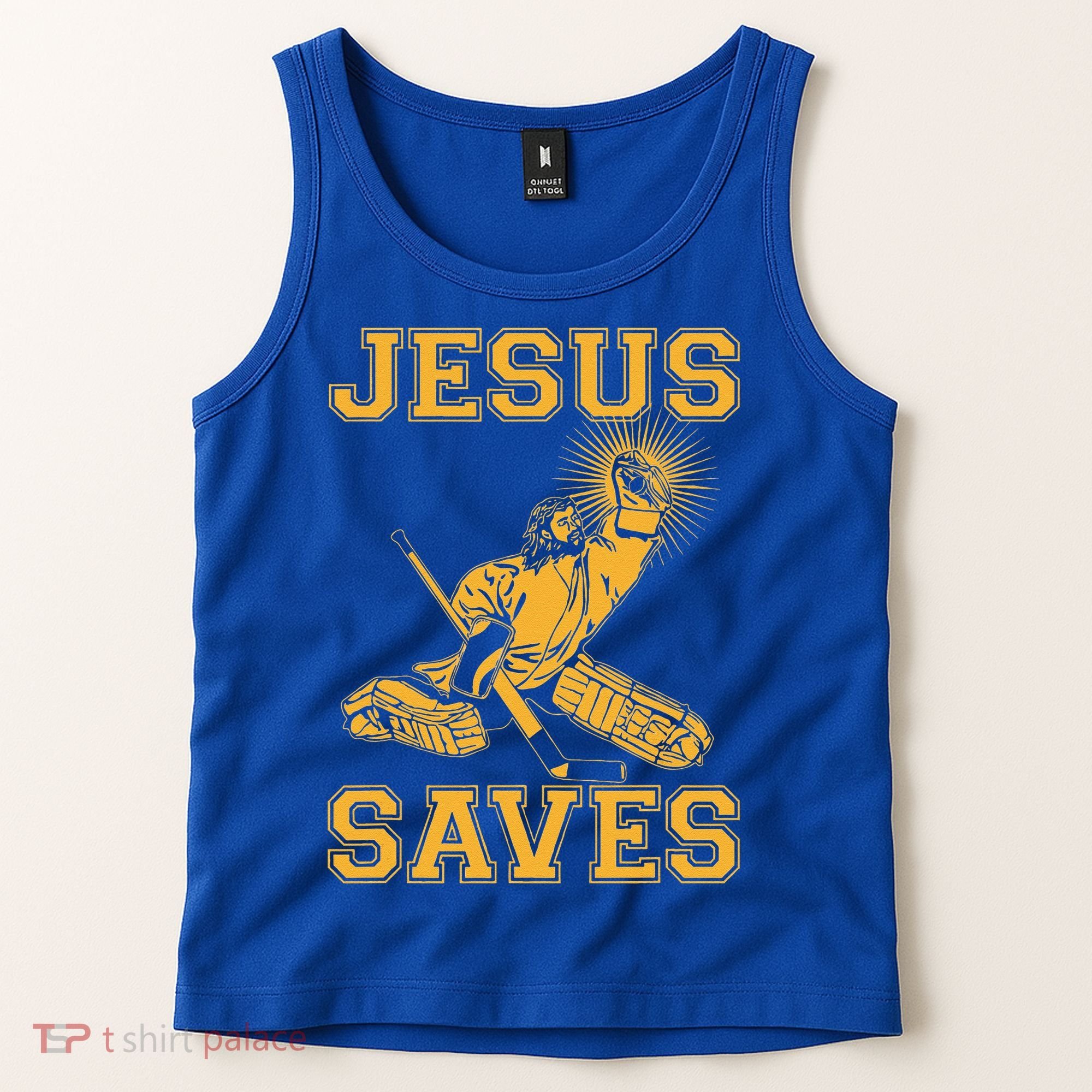 Jesus Saves Hockey Tank Top