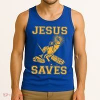 Jesus Saves Hockey Tank Top thumb 3