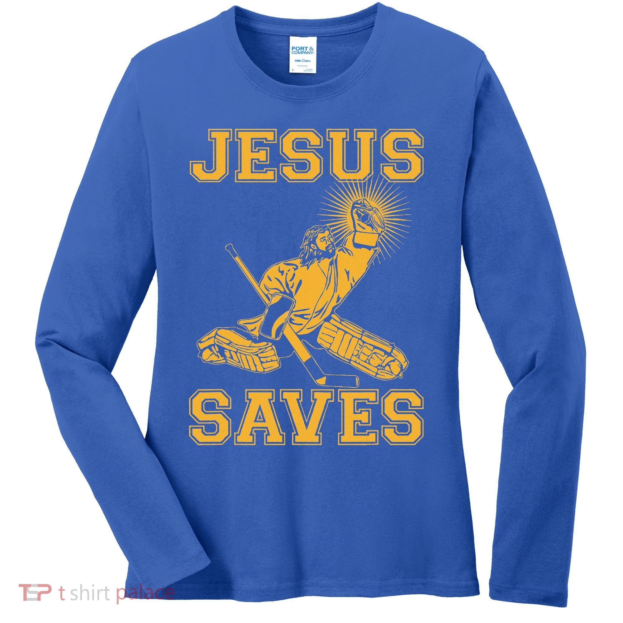 Jesus Saves Hockey Women's Long Sleeve Shirt