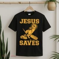 Jesus Saves Hockey T-Shirt thumb 2