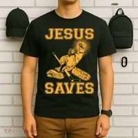 Jesus Saves Hockey T-Shirt thumb 6