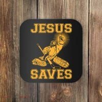 Jesus Saves Hockey Coaster thumb 0