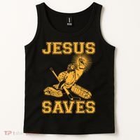 Jesus Saves Hockey Tank Top thumb 2