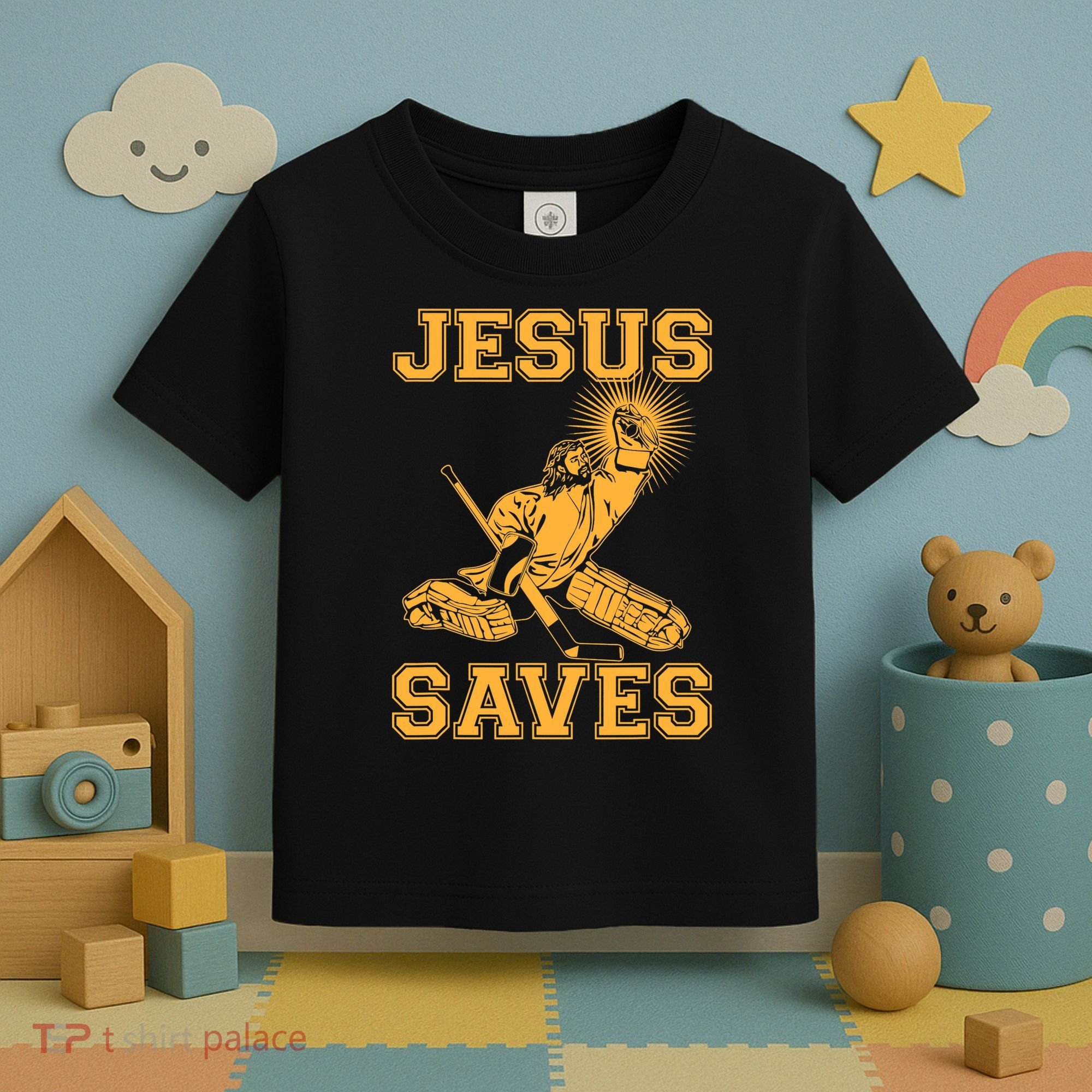 Jesus Saves Hockey Toddler T-Shirt