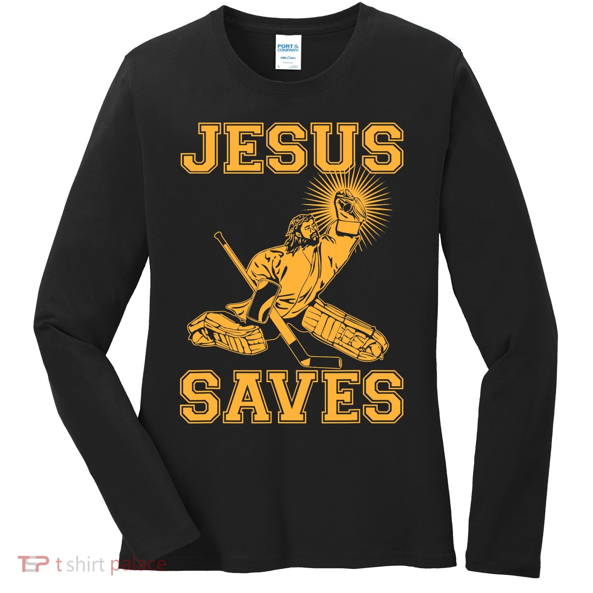 Jesus Saves Hockey Women's Long Sleeve Shirt