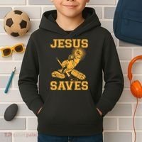 Jesus Saves Hockey Kids Hoodie thumb 2