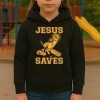 Jesus Saves Hockey Kids Hoodie thumb 3