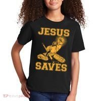 Jesus Saves Hockey Kids T-Shirt thumb 2