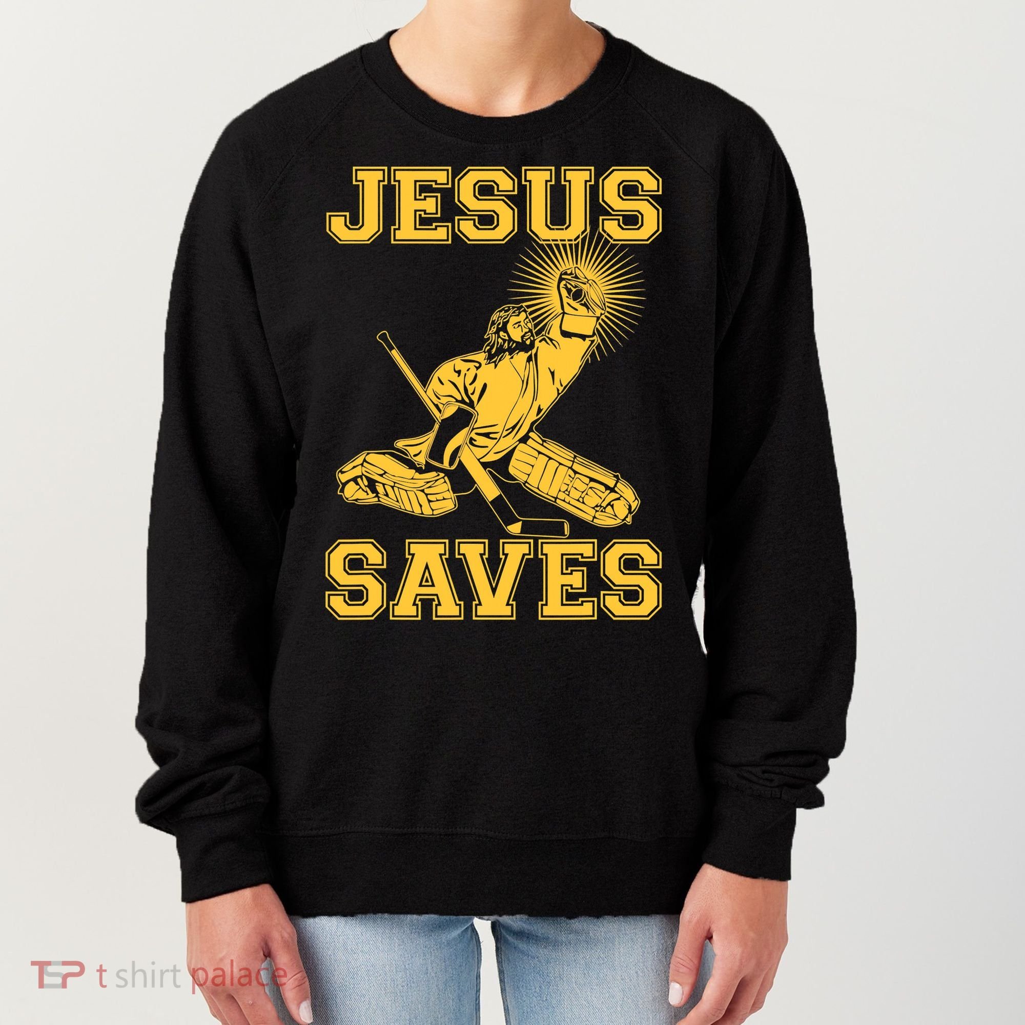 Jesus Saves Hockey Women's Sweatshirt