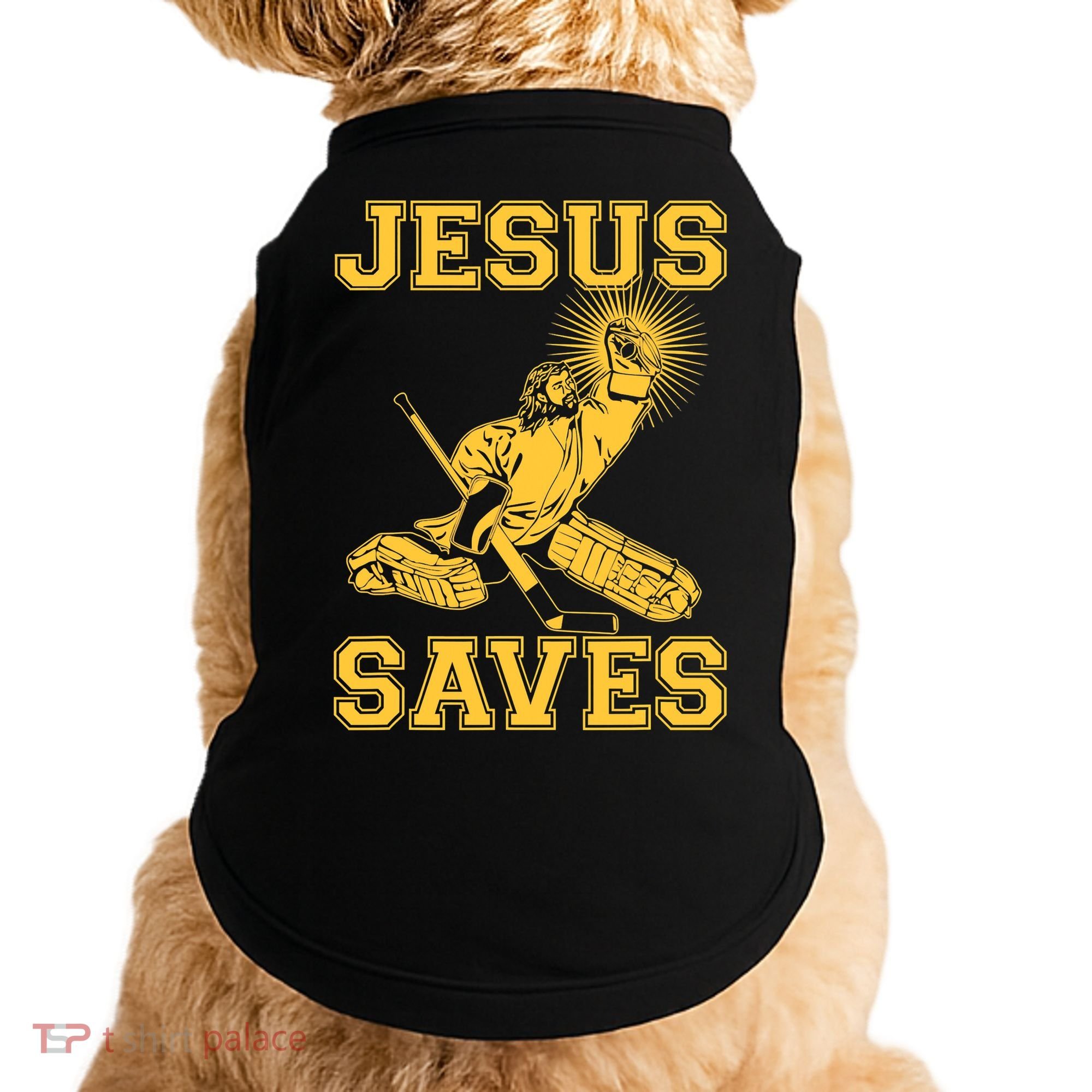 Jesus Saves Hockey Doggie Tank
