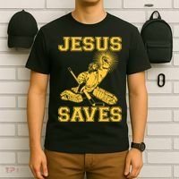 Jesus Saves Hockey T-Shirt thumb 6