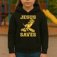 Jesus Saves Hockey Kids Hoodie thumb 3
